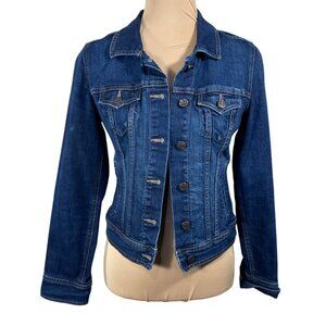Old Navy Denim Jean Jacket Size XS Extra Small Dark Wash Stretch